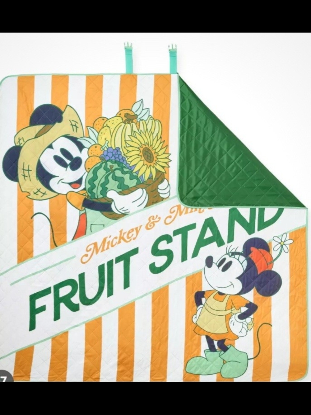 Mickey & Minnie Fruit Stand Quilted Picnic Blanket
